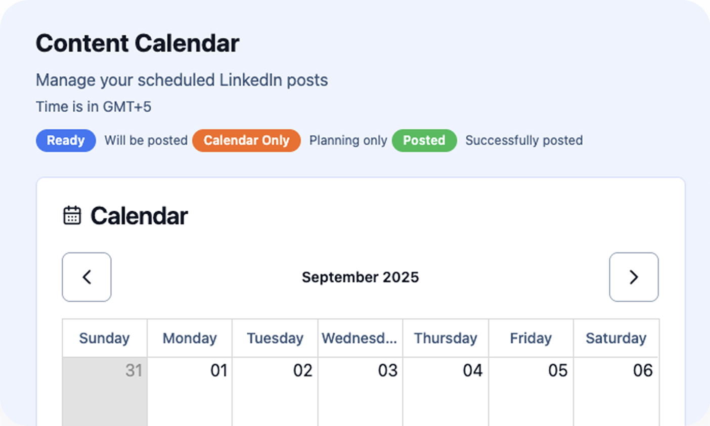 Content Calendar