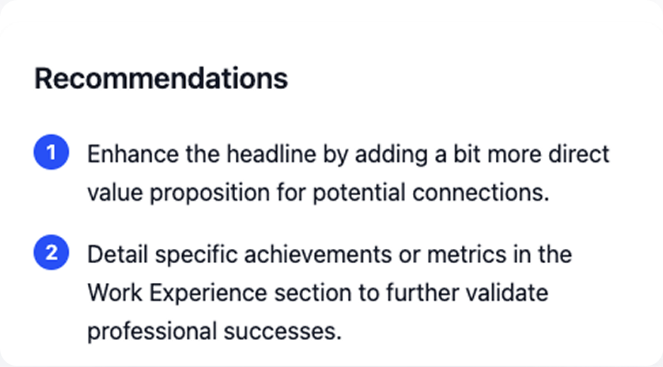 Recommendations Preview